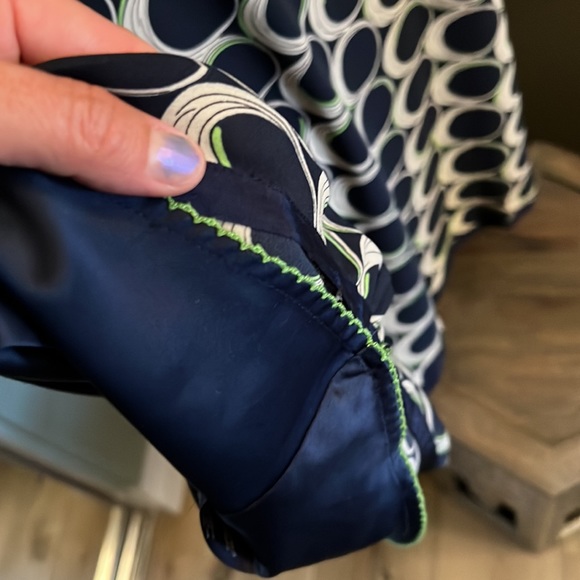 moulinette soeurs, Anthropologie, navy dress with tan ovals “Elipses” dress - Picture 8 of 11